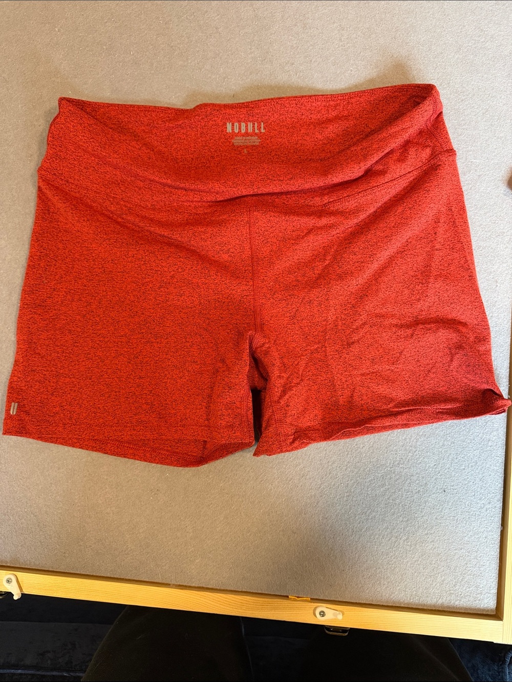 NOBULL Women's Heathered Red Training Bike Shorts